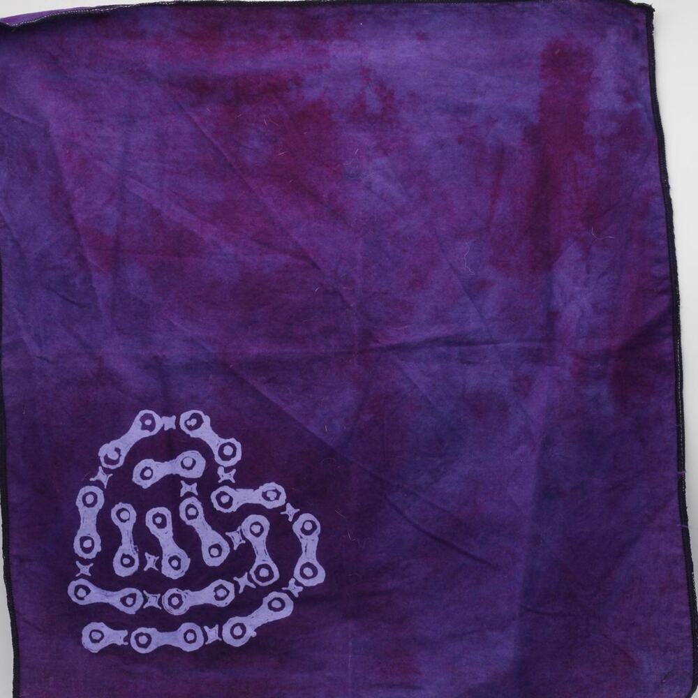Handkerchief Handmade Batik Purple Lavender Bicycle Chain Heart Biking Biker NEW